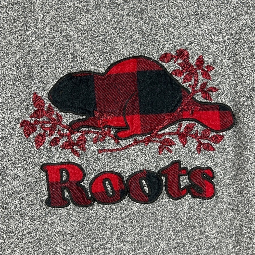 Roots Casual Tartan Plaid Beaver Short Sleeve Crew Neck Tee XL Heather Grey - Picture 8 of 11